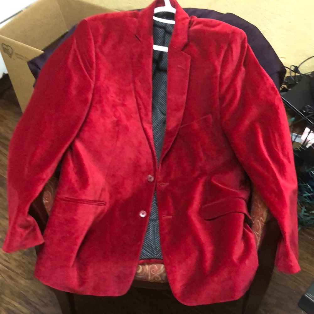 Adolfo Red Polyester Sport Coat